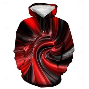 Graphic Print Hoodie with Vibrant Colors for Fall and Winter Casual Outings