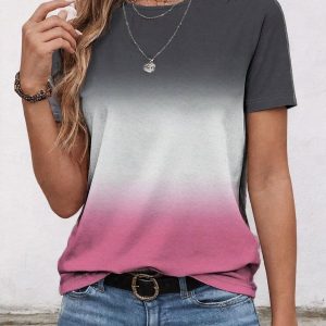 Stylish T-shirt with Butterfly Print for Daily Casual Wear