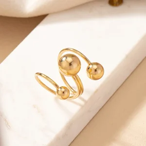 Retro Round Open Ring Elegant Gold Plated Style