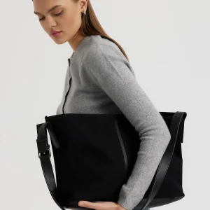 Sleek Black Minimalist Tote Bag